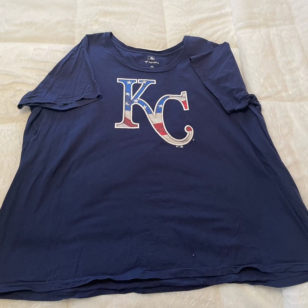 Kansas City Royals T-Shirt Blue Red White Flag Fanatics